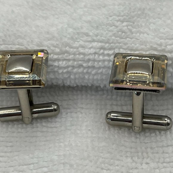 Men's Swarovski Crystal Frame Cufflinks - Picture 10 of 10